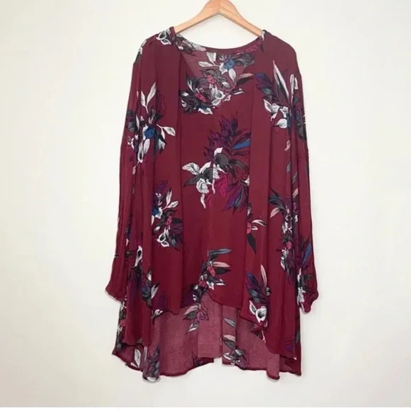 Free People Electric Orchid Tree Swing Tunic Dress Red - Picture 15 of 15
